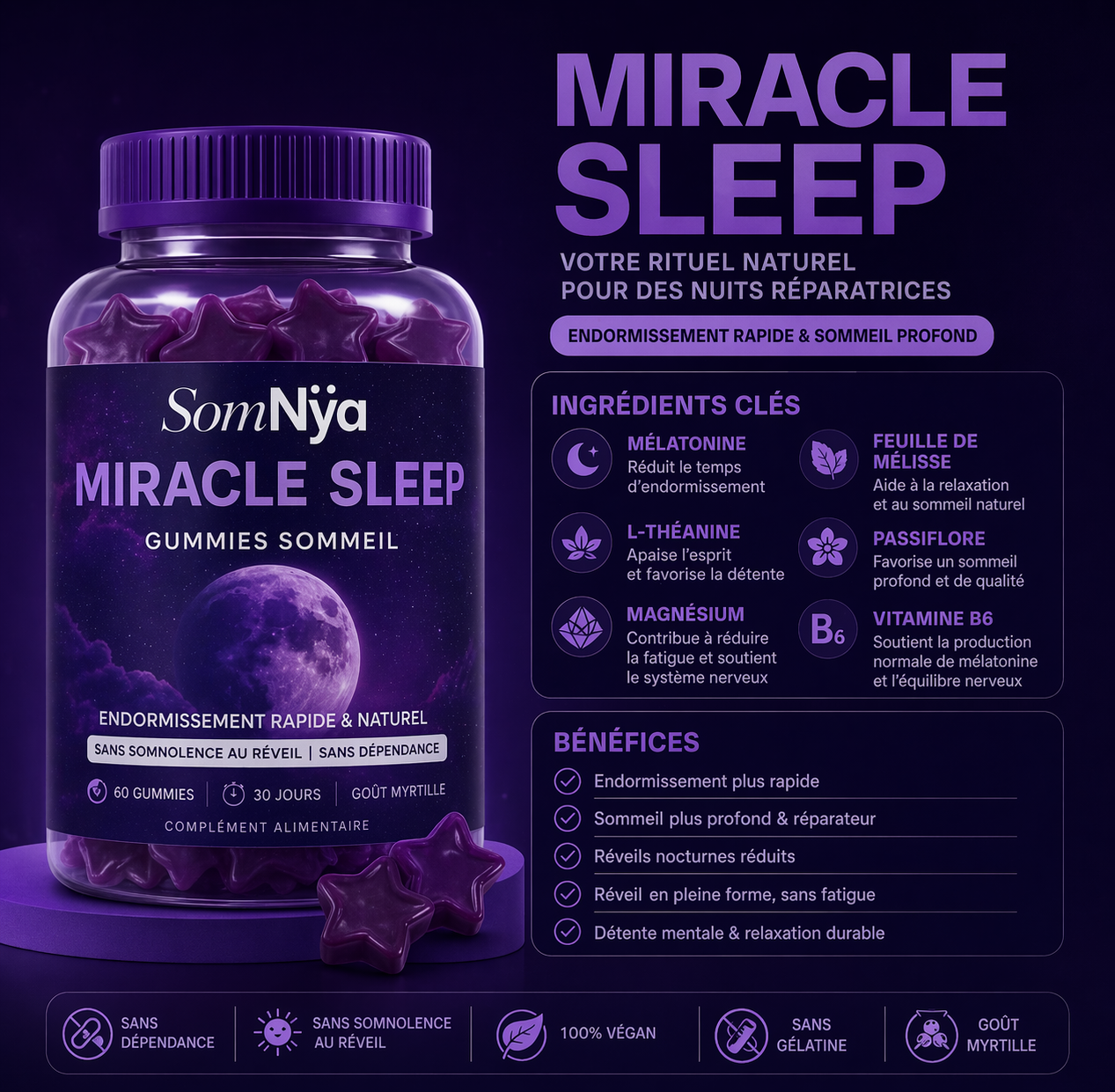 MIRACLE SLEEP - Gummies sommeil